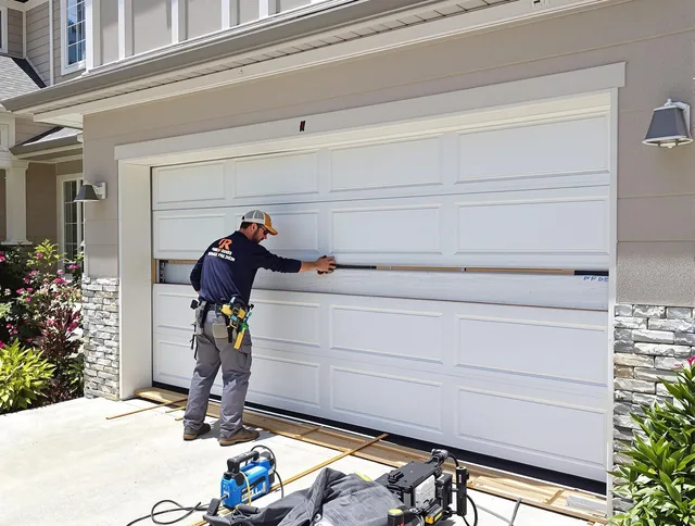 Coral Springs Garage Door Repair team performing complete garage door replacement at Coral Springs residence