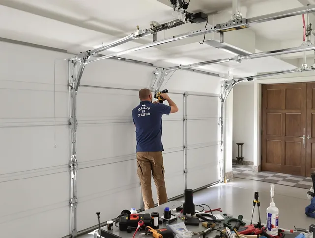 Coral Springs Garage Door Repair certified technician performing precision garage door repair in Coral Springs